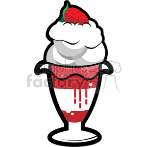 ice cream strawberry sundae clipart.
