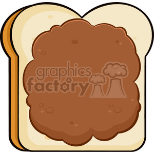 clipart - illustration cartoon toast bread slice with peanut butter vector illustration isolated on white background.