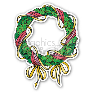 christmas wreath v4 sticker clipart. Royalty-free image # 400373
