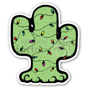 cactus christmas sticker clipart. Royalty-free image # 400393