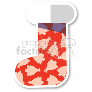 clipart - red christmas stocking vector flat design.