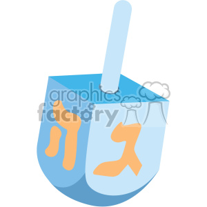hanukkah Hebrew dreidel flat vector art no shadow clipart. Royalty-free image # 400587