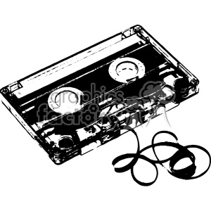 cassette tape music mix tape vector silhouette clipart.