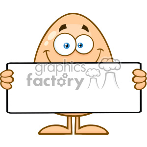 10936 Royalty Free RF Clipart Cute Egg Cartoon Mascot Character Holding A Blank Sign Vector Illustration clipart. Royalty-free image # 403421
