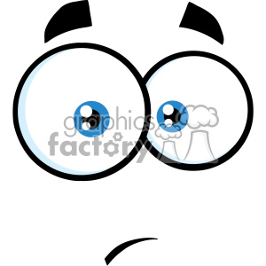 10883 Royalty Free RF Clipart Surprisingly Cartoon Funny Face With Expression Vector Illustration clipart.