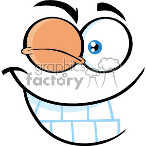 10855 Royalty Free RF Clipart Winking Cartoon Funny Face With Smiling Expression Vector Illustration clipart. Commercial use image # 403596