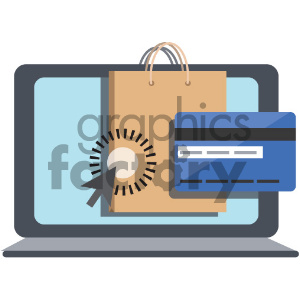 clipart - online shopping checkout vector icon.