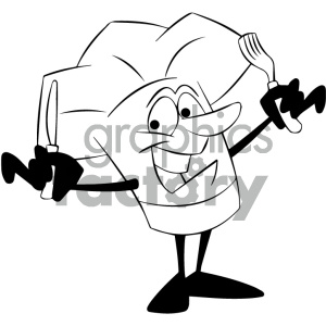 black and white cartoon chef clipart. Commercial use image # 404163