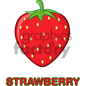 Royalty Free RF Clipart Illustration Strawberry Fruit Cartoon Drawing Simple Design Vector Illustration Isolated On White Background With Text Strawberry clipart. Commercial use image # 404374