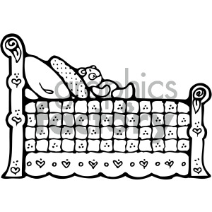 black white cartoon bed clipart #405124 at Graphics Factory.