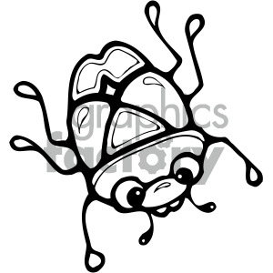 black white cartoon bug clipart. Commercial use image # 405233