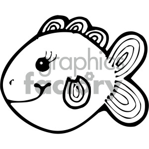 cartoon vector fish 002 bw clipart. Royalty-free image # 405263