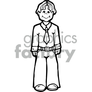 black white cartoon boy image clipart. Commercial use icon # 405370