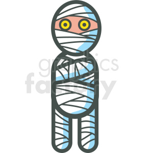 mummy monster character Halloween cartoon wrapped