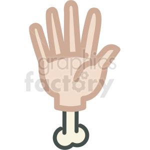 white hand with bone sticking out halloween vector icon image clipart.