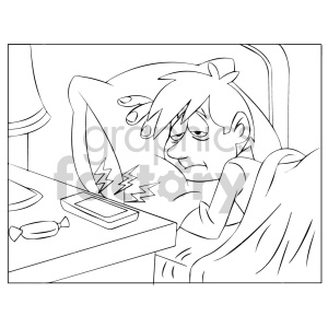 kid getting up in the morning coloring page clipart clipart. Commercial use image # 407053