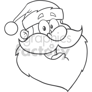 Black And White Santa Claus Face Classic Cartoon Mascot Character Vector  Illustration Isolated On White Background clipart #407280 at Graphics  Factory.