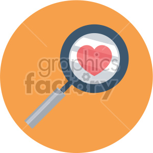 searching for love valentines vector icon on orange background