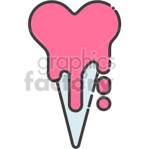 valentines valentines+day icon ice+cream ice+cream+cone heart melting love