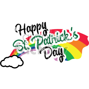 happy st patricks day over rainbow clipart. Commercial use image # 407745