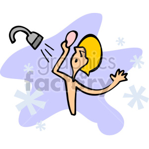 man taking a shower clipart. Commercial use image # 155295