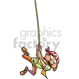 clipart - pirate climbing rope.