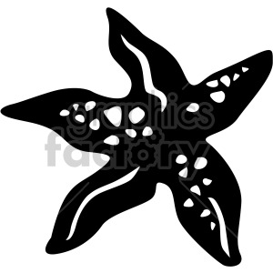 black and white starfish clipart.
