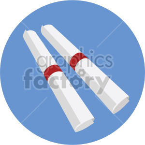 two scrolls on blue background clipart.