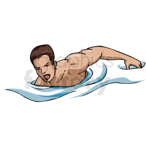 man swimming in water clipart.