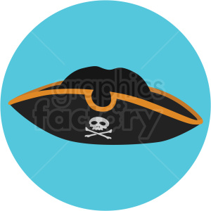 pirate hat vector clipart on blue background