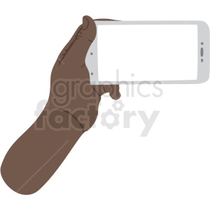 one african american hand holding phone vector clipart no background .