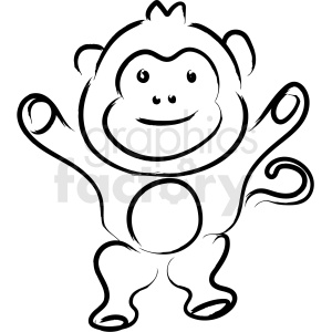 cartoon gorilla drawing vector icon clipart.