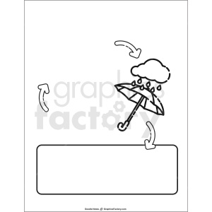 clipart - precipitation doodle note printable page.