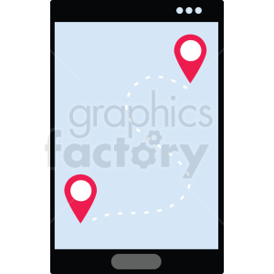 gps route tracker flat vector icon clipart.