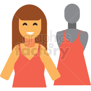 female fashion designer flat icon vector icon clipart.