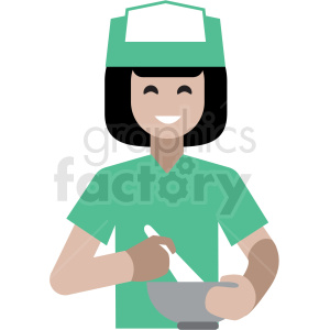 female baker flat icon vector icon clipart.