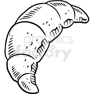 black and white croissant vector clipart .