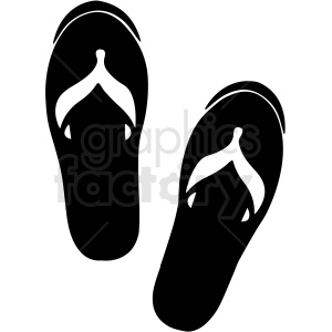 black and white flip flops vector clipart
