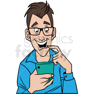 man watching social media vector clipart clipart. Commercial use image # 413054