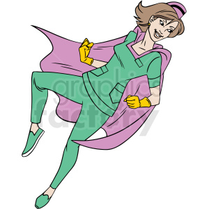 super hero nurse flying cartoon vector clipart .