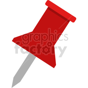 red thumb tack vector clipart icon .