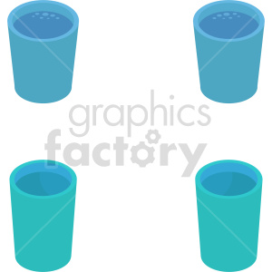 isometric water cups vector icon clipart 1 .