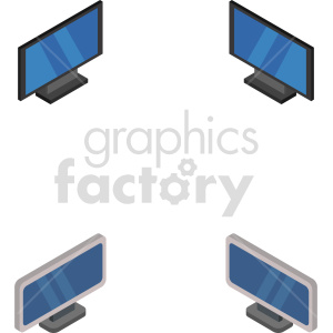clipart - isometric tv vector icon clipart 10.
