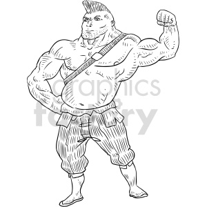 brute warrior muscle man cartoon tattoo