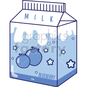 food cartoon carton milk blueberry