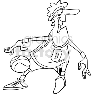 basketball player clipart black and white vector clipart. Royalty-free image # 415082