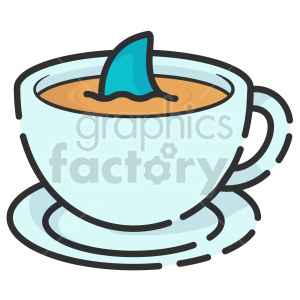 clipart - shark tea vector clipart.