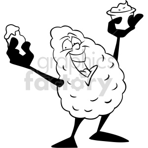 black and white cartoon chicken tender clipart clipart. Royalty-free image # 416754