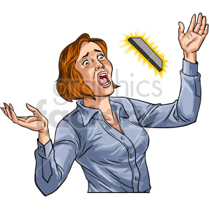 woman getting shocked clipart .