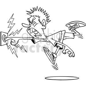 cartoon boy getting electrocuted clipart clipart. Commercial use image # 416802